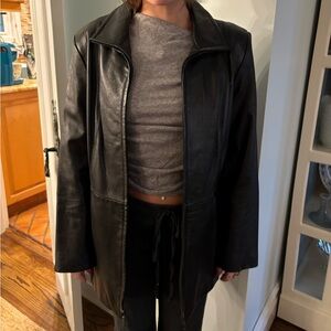 Nine West Black Leather Jacket for Women